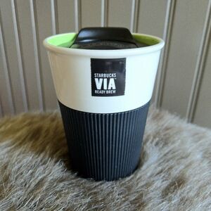 ( Starbucks ) Vintage VIA Ready Brew Ceramic Travel Mug